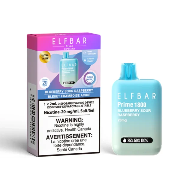 Elf Bar Prime 1800 Puffs Blueberry Sour Raspberry