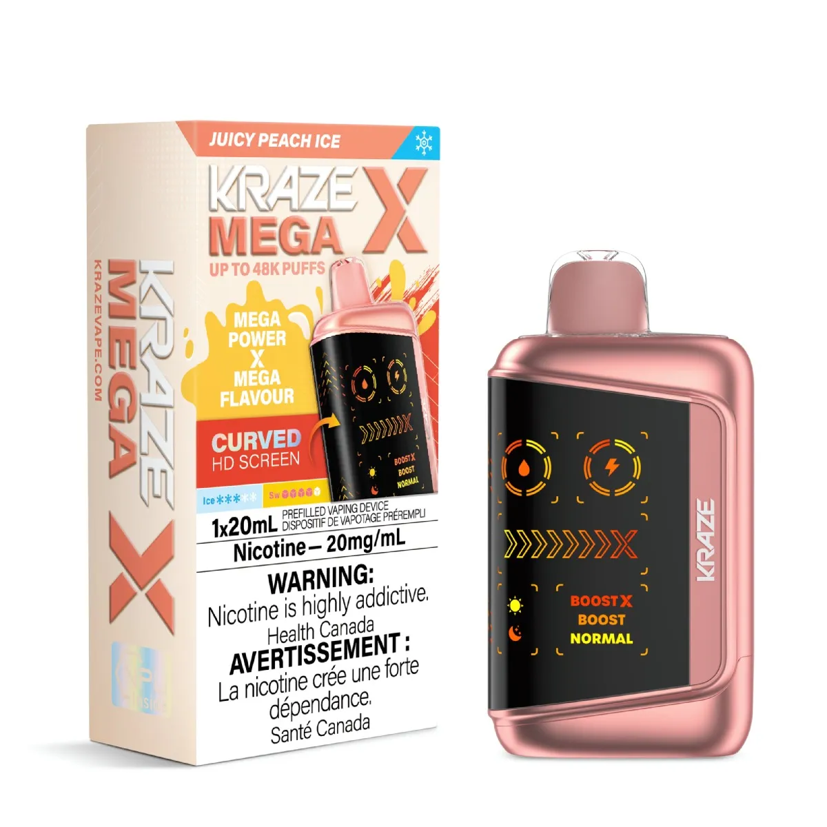Kraze Mega X – Juicy Peach Ice