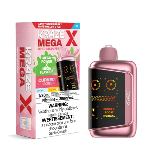 Kraze Mega X – Tangy Strawberry Watermelon G Ice