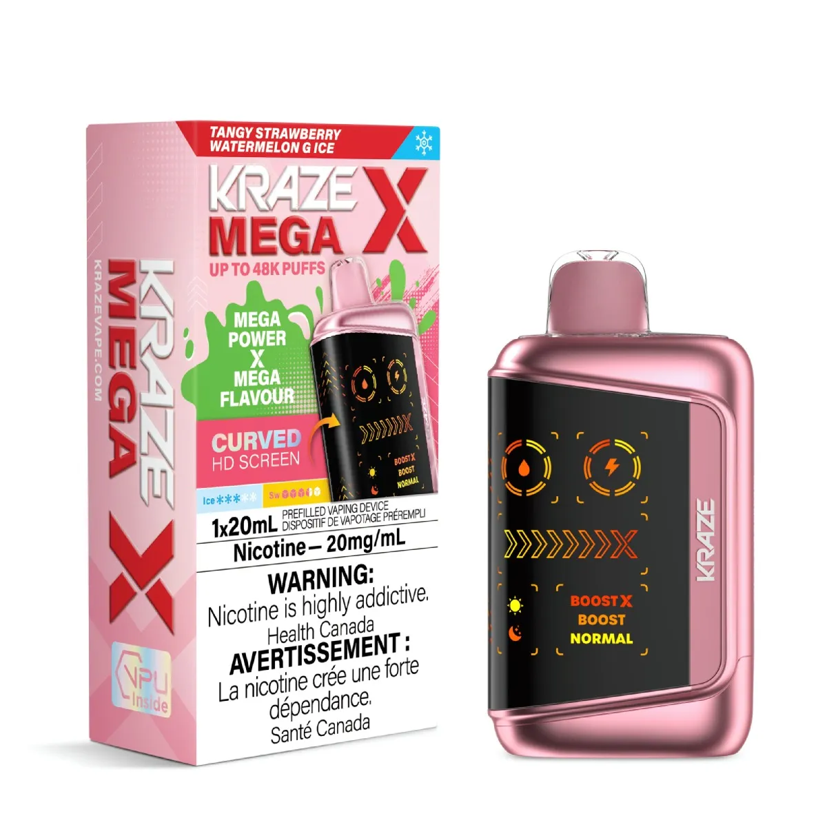 Kraze Mega X – Tangy Strawberry Watermelon G Ice